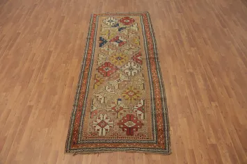 Pre-1990 Vegetable Dye Heriz Bakhshayesh Persian Runner Rug 4x9