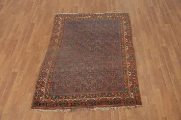 Pre-1900 Antique Vegetable Dye Bidjar Halvaei Persian Rug 4x6