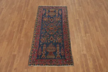 Pre-1900 Antique Vegetable Dye Kashan Persian Rug 3x6