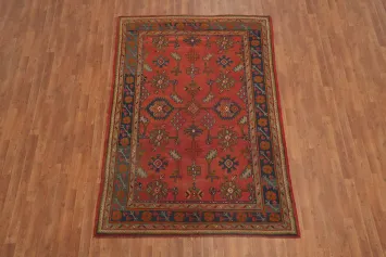Pre-1900 Antique Oushak Vegetable Dye Area Rug 6x8