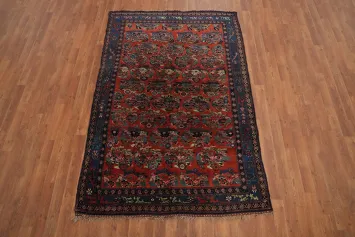 Vegetable Dye Wool Orange Bidjar Persian Rug 5x7