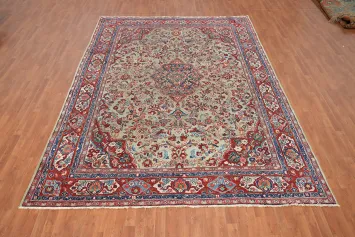 Vegetable Dye Antique Mahal Persian Area Rug 9x12