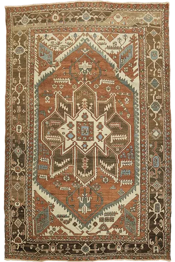 Antique Vegetable Dye Heriz Serapi Persian Area Rug 10x13