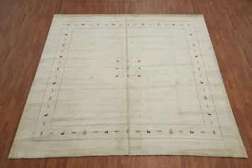 Muted Wool Tribal Gabbeh Square Area Rug 10x10