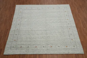 Little Animals Wool Gabbeh Square Area Rug 10x10