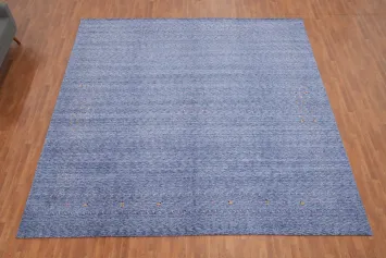 Blue Handmade Gabbeh Square Large Rug 12x12