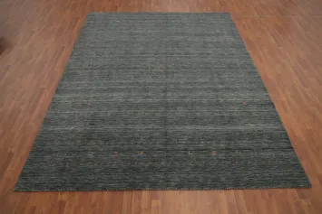 Chic Gray Gabbeh Area Rug 9x12 with Delicate Multicolor Details