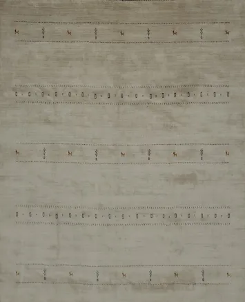 Modern Beige Gabbeh Rug with Refined Geometric Appeal 10x10