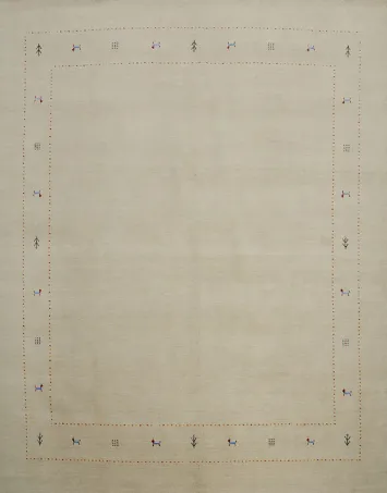 Tasteful Gabbeh Area Rug 10x10 with Fine Border Design