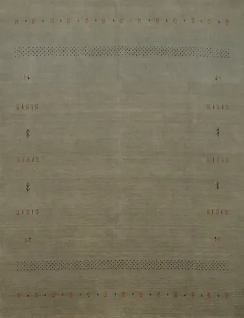 Soft Gabbeh Square Area Rug 8x8 with Delicate Tribal Patterns