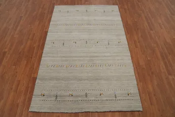 Tribal Wool Gabbeh Handmade Area Rug 5x8