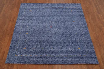 Blue Handmade Gabbeh Square Area Rug 6x6