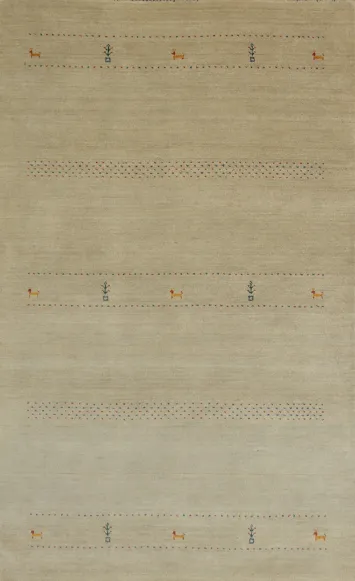 Animals Tribal Gabbeh Oriental Area Rug 5x8