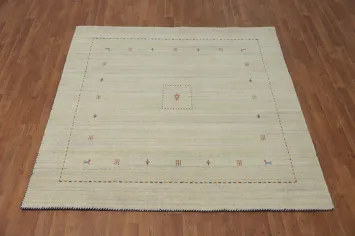 Handmade Wool Gabbeh Square Area Rug 6x6