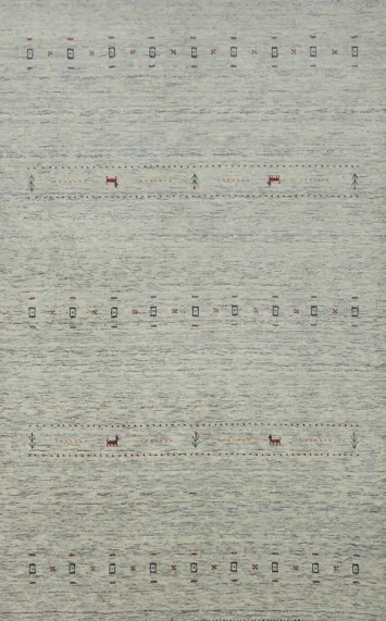 Little Animals Design Wool Gabbeh Area Rug 5x8