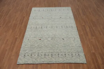 Little Animals Design Wool Gabbeh Area Rug 5x8