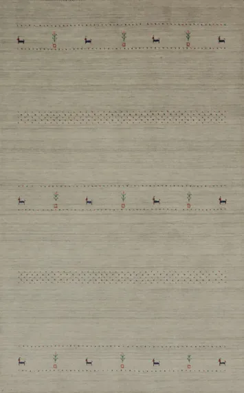 Tribal Gabbeh Handmade Area Rug 5x8