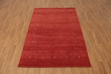 Handmade Wool Gabbeh Oriental Area Rug 5x8