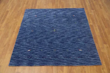 Blue Handmade Gabbeh Square Rug 5x5