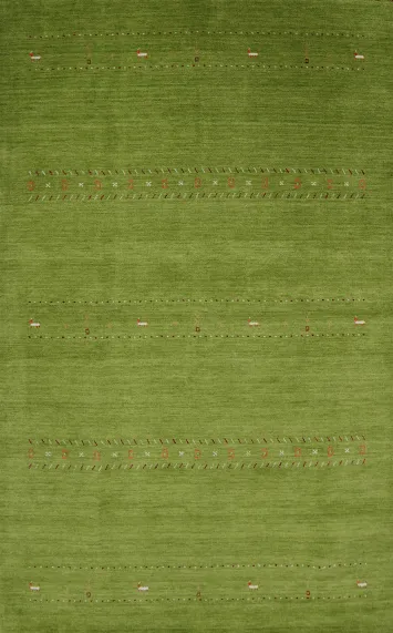 Little Animals Green Gabbeh Oriental Area Rug 7x10