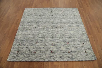 Handcrafted Gabbeh Square Rug 5x5 with Delicate Design