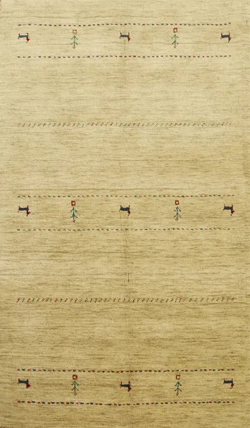 Tribal Wool Gabbeh Oriental Rug 4x6