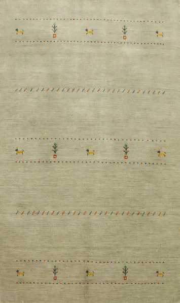 Elegant Gabbeh Rug 4x6 with Subtle Tribal Patterns