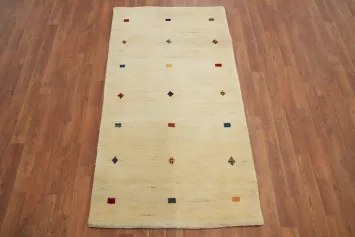Contemporary Wool Gabbeh Handmade Rug 3x5