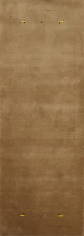 Sophisticated Gabbeh Runner Rug 3x8 Offering Timeless Simplicity