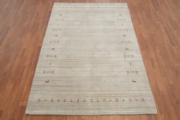 Handmade Wool Gabbeh Oriental Area Rug 5x8
