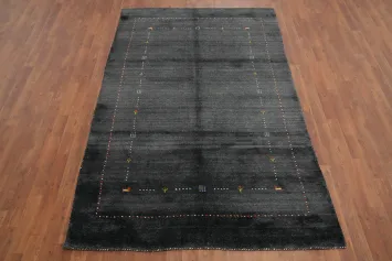 Elegant Dark Gabbeh Handmade Area Rug 5x8