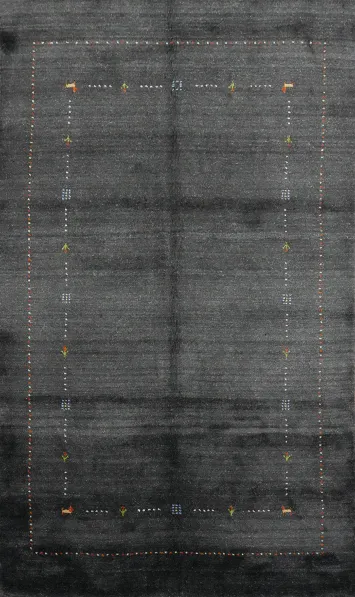 Elegant Dark Gabbeh Handmade Area Rug 5x8