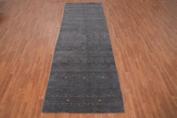 Gray Tribal Gabbeh Runner Rug 4x12