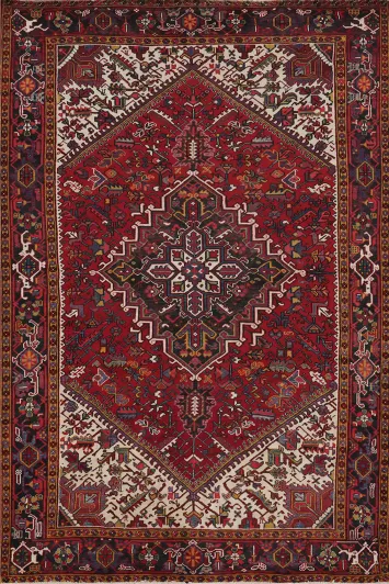 Vegetable Dye Red Heriz Persian Area Rug 8x11