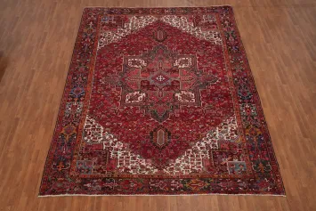Vegetable Dye Red Heriz Persian Area Rug 10x13
