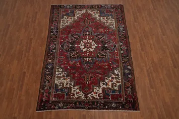 Vegetable Dye Red Heriz Persian Area Rug 7x11