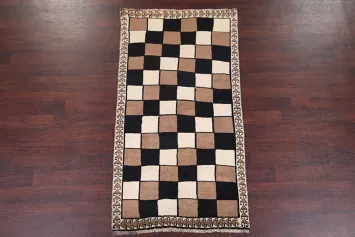 Checked Modern 4x7 Gabbeh Shiraz Persian Area Rug
