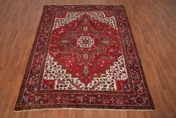 Vegetable Dye Red Heriz Persian Area Rug 7x9