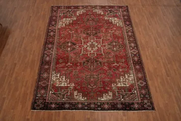 Vegetable Dye Red Heriz Persian Area Rug 10x13