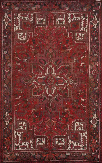 Vegetable Dye Red Heriz Persian Area Rug 8x11