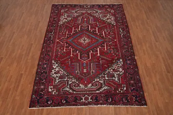 Red Wool Heriz Persian Vegetable Dye Area Rug 8x12