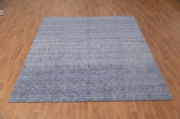 Stylish Gabbeh Area Rug 8x8 with Delicate Tribal Accents