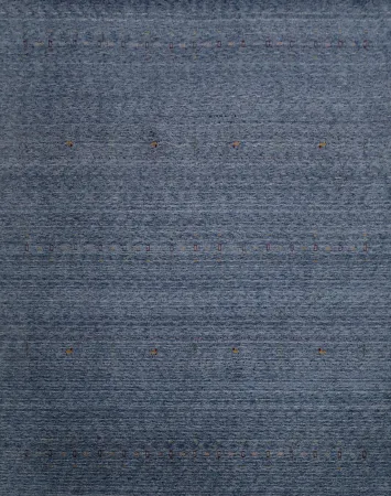 Elegant Blue Gabbeh Area Rug 10x10 with Subtle Pattern Accents