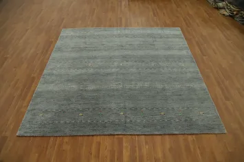 Sleek and Sophisticated Gray Gabbeh Rug 8x8 to Enhance Your Living Space