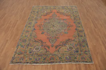 Tabriz Persian Area Rug 7x9 with Intricate Floral Patterns and Bold Colors