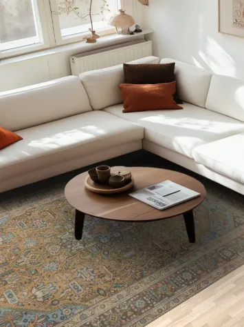 Distressed Wool Tabriz Persian Area Rug 6x10