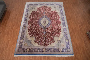 Vegetable Dye Silk Qum Persian Area Rug 10x13