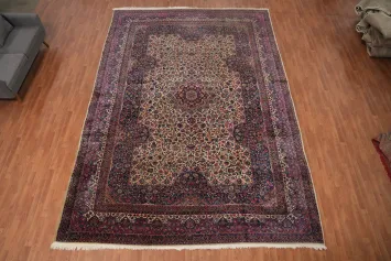 Antique Vegetable Dye Kerman Persian Large Rug 11x15