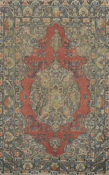 Elegant Tabriz Persian Area Rug 6x10 with Intricate Ornate Medallion Accent