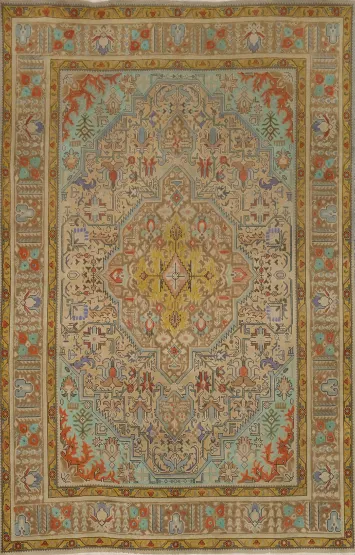 Vintage Wool Tabriz Persian Area Rug 7x10